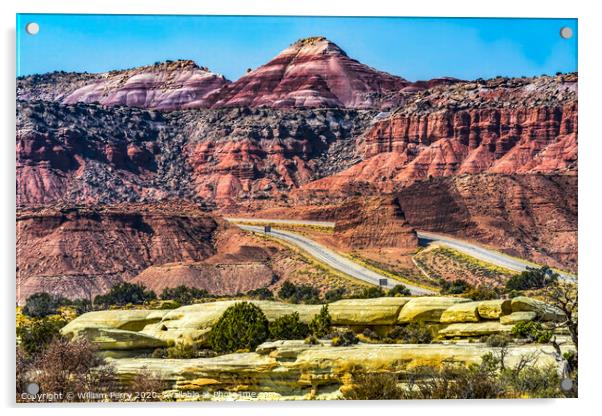 Red White Canyon Castle Valley Area I-70 Highway Utah Acrylic by William Perry