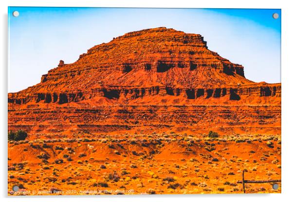 Colorful Red Mountain Monument Valley Utah Acrylic by William Perry