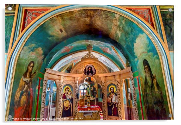 Ancient Mosaics Icons Screen Rectory Saint Michael Vydubytsky Mo Acrylic by William Perry