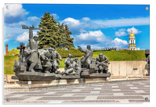 Soviet Soldiers World War 2 Monument Kiev Ukraine Acrylic by William Perry