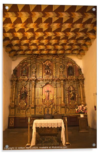 Chapel Interior Mission Dolores Saint Francis de Assis San Franc Acrylic by William Perry
