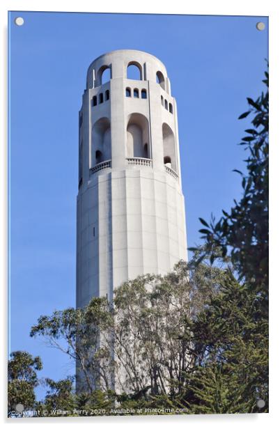 Coit Tower San Francisco California Acrylic by William Perry
