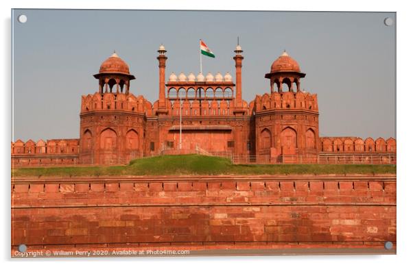 Lahore Front Gate Red Fort Delhi, India Acrylic by William Perry