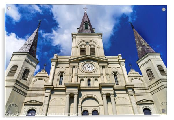 Saint Louis Cathedral Facade New Orleans Louisiana Acrylic by William Perry