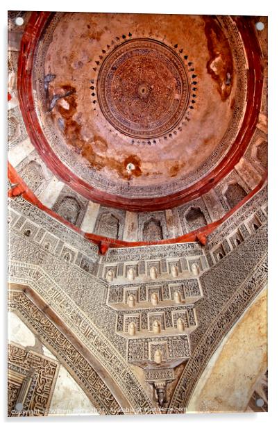 Decorations Dome Inside Sheesh Shish Gumbad Tomb Lodi Gardens Ne Acrylic by William Perry