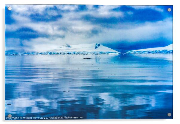 Blue Glacier Snow Mountains Paradise Bay Skintorp Cove Antarctic Acrylic by William Perry