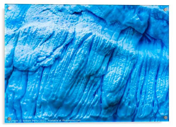 Blue Iceberg Abstract Close Paradise Bay Antarctica Acrylic by William Perry