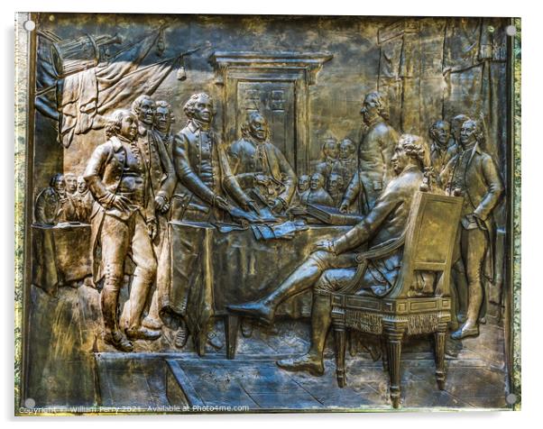 Benjamin Franklin Declaration Independence Statue Boston  Massac Acrylic by William Perry