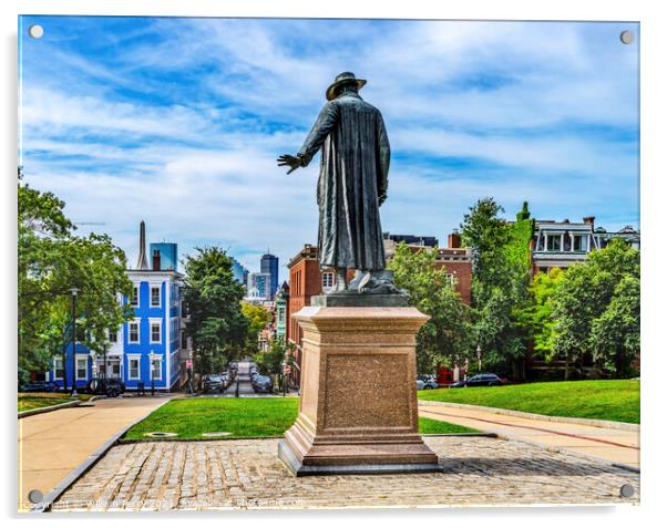 Prescott Statue Bunker Hill Charlestown Boston Massachusetts Acrylic by William Perry