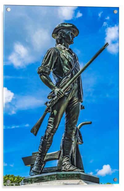 Minute Man Statue Old North Bridge American Revolution Monument  Acrylic by William Perry
