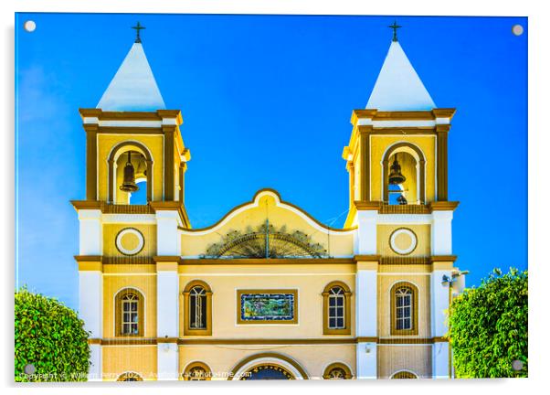 Bell Towers Mission San Jose del Cabo Anuiti Mexico Acrylic by William Perry
