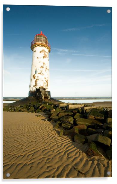 Lighthouse at Talacre Acrylic by Wayne Molyneux