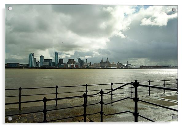 Liverpool River Mersey Acrylic by Wayne Molyneux