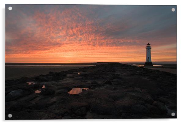 New Brighton Sunset Acrylic by Wayne Molyneux