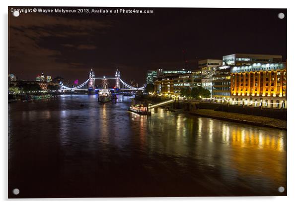 River Thames & Tower Bridge Acrylic by Wayne Molyneux