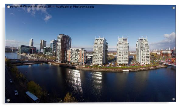  Salford Quays Manchester Acrylic by Wayne Molyneux