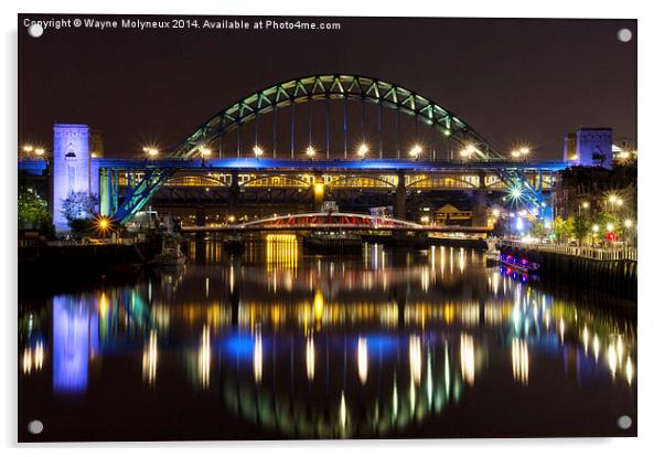  Tyne Bridges Acrylic by Wayne Molyneux