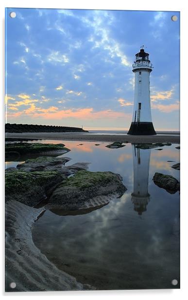 Lighthouse at Perch Rock Acrylic by Wayne Molyneux