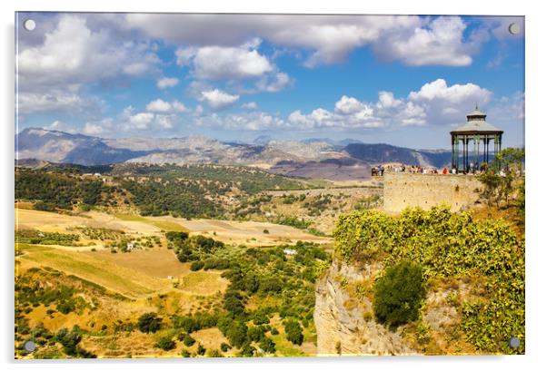 Ronda, Spain : Wide angle view of famous Ronda vil Acrylic by Arpan Bhatia