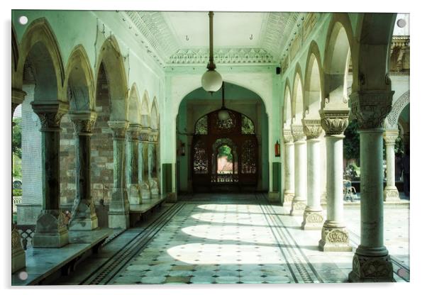 Jaipur, India: Interior corridor of Indian archite Acrylic by Arpan Bhatia