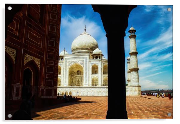 Agra, India -  A unique perspective wide angle sho Acrylic by Arpan Bhatia