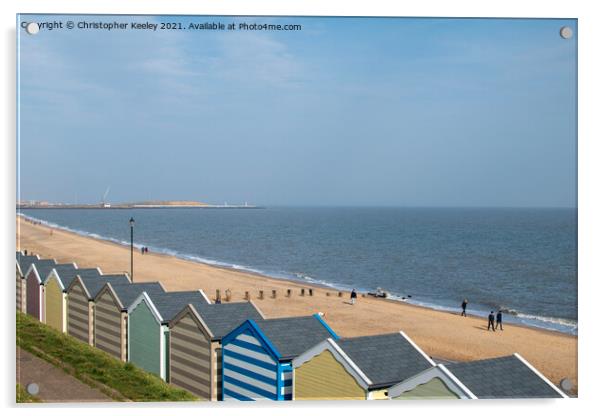 Gorleston beach huts Acrylic by Christopher Keeley