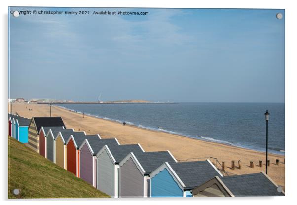 Gorleston beach huts Acrylic by Christopher Keeley