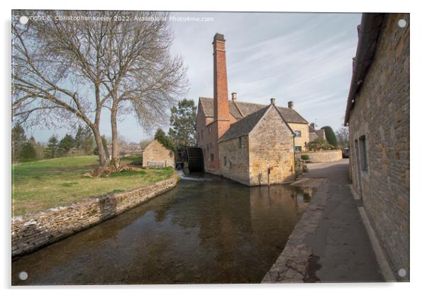 The Old Mill at Lower Slaughter in the Cotswolds Acrylic by Christopher Keeley