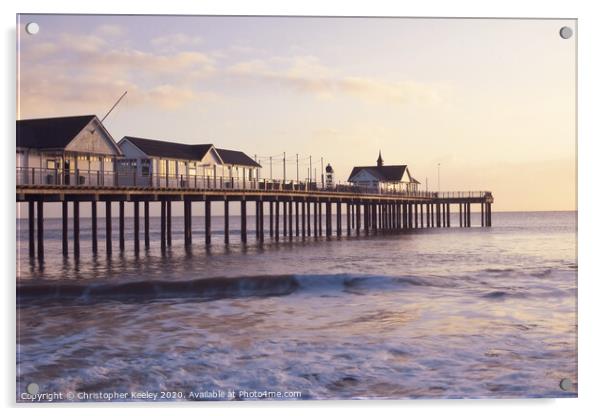 Southwold Pier Acrylic by Christopher Keeley