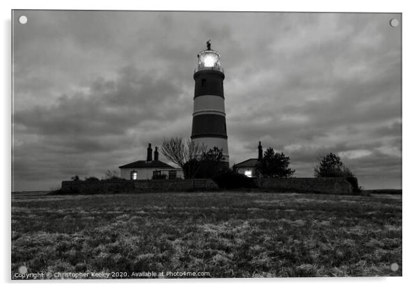 Happisburgh lighthouse  Acrylic by Christopher Keeley