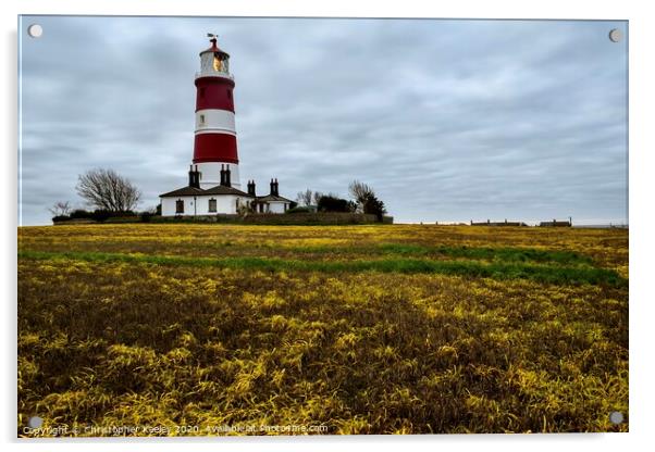 Happisburgh Lighthouse Acrylic by Christopher Keeley