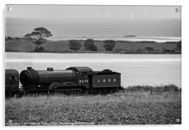 North Norfolk steam train  Acrylic by Christopher Keeley