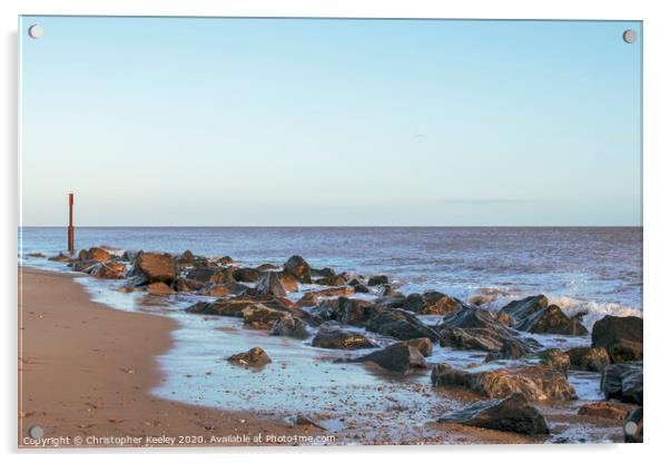 Caister beach Acrylic by Christopher Keeley