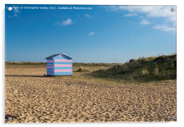 Colourful Great Yarmouth beach huts, Norfolk Acrylic by Christopher Keeley