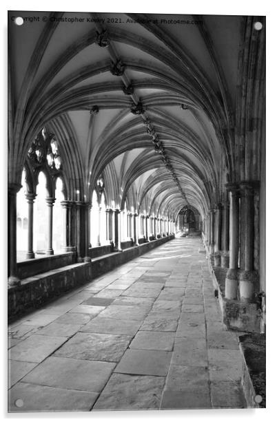 Norwich Cathedral cloisters Acrylic by Christopher Keeley