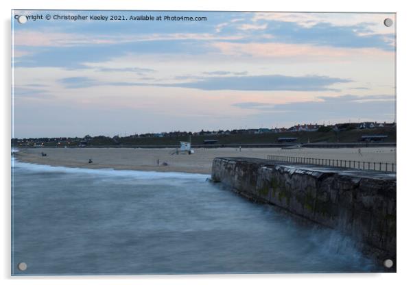 Gorleston beach at dawn Acrylic by Christopher Keeley