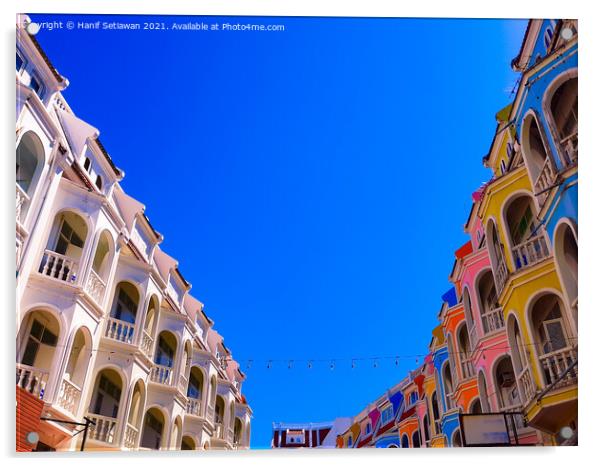 Low angle view of ancient two row of upper floors  Acrylic by Hanif Setiawan