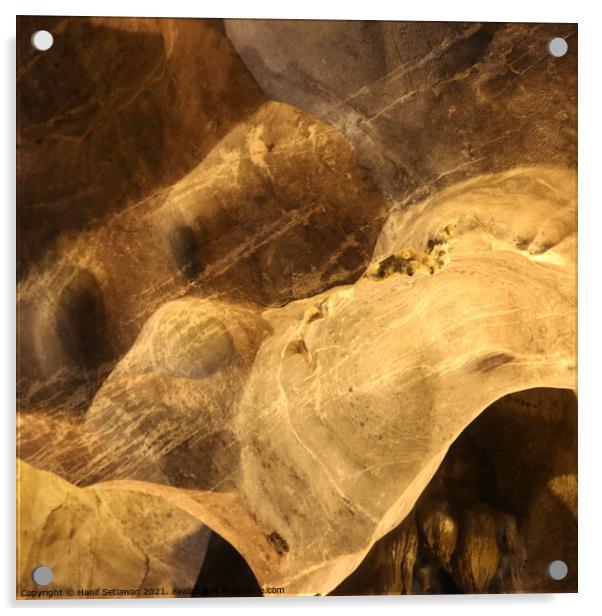 Squared abstract shapes of dog snout on cave wall Acrylic by Hanif Setiawan