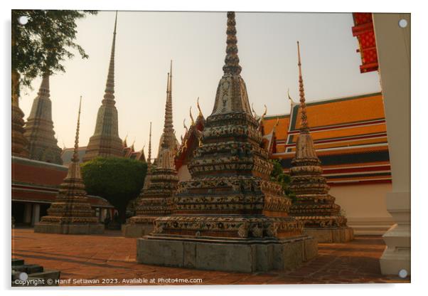 First stupas at Phra Chedi Rai in Wat Pho temple c Acrylic by Hanif Setiawan