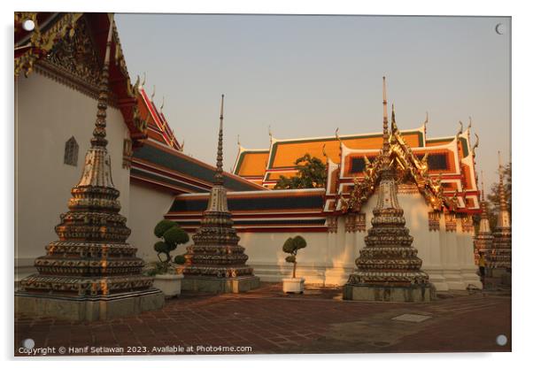 A fourth stupa group at Phra Chedi Rai in Wat Pho  Acrylic by Hanif Setiawan