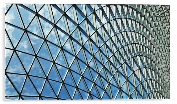  Symmetrical abstract shapes of a steel glass roof Acrylic by Hanif Setiawan
