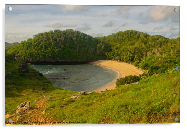 Hidden paradise lagoon sand beach Acrylic by Hanif Setiawan