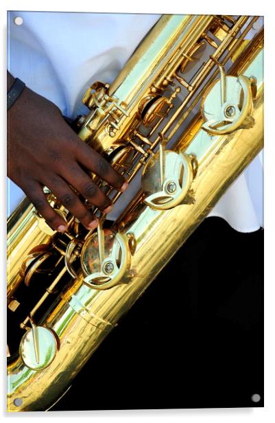 Saxophone player. Acrylic by Dr.Oscar williams: PHD