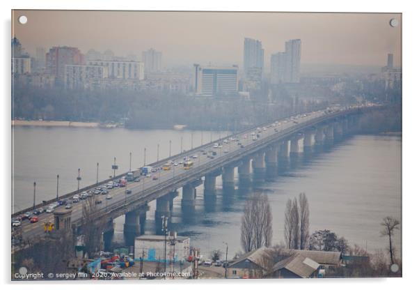  Bridge over the Dnieper river. Acrylic by sergey filin