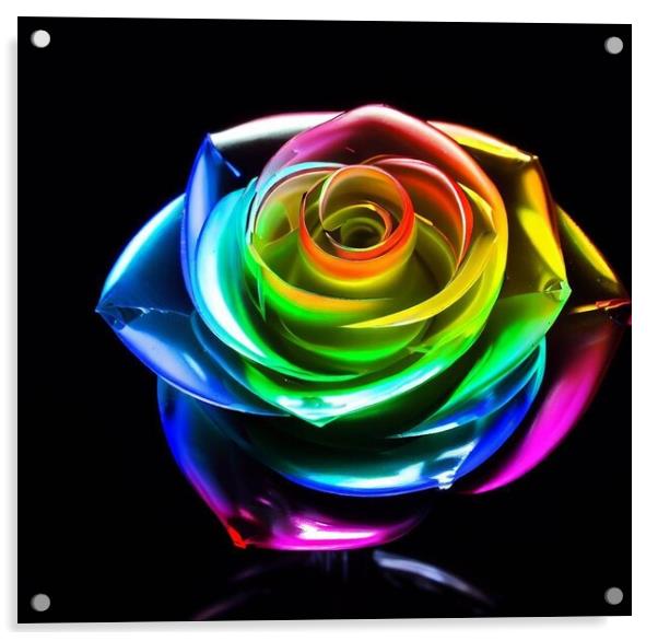 A glass rose  Acrylic by Paddy 