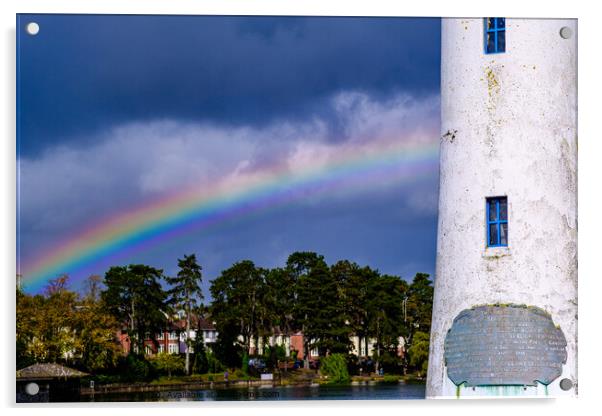 Roath Park rainbow Acrylic by Roger Aubrey