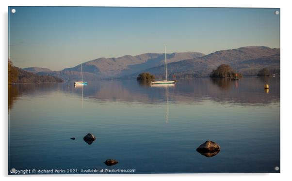 Daybreak on Lake Windemere at Bowness Acrylic by Richard Perks