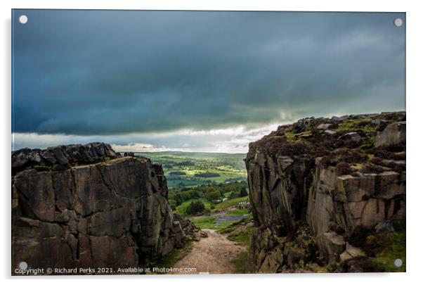 Wharfedale from The Cow and Calf Acrylic by Richard Perks