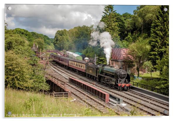 Letting off steam at Goathland Acrylic by Richard Perks