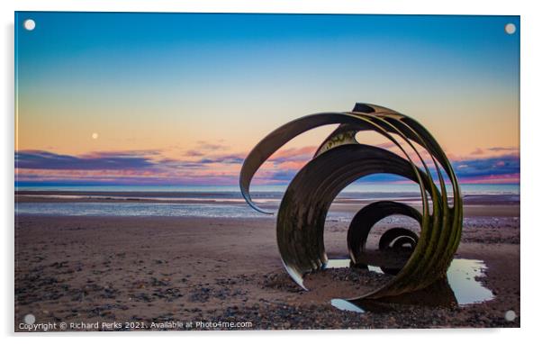 Moon and sunrise with Mary`s Shell Acrylic by Richard Perks